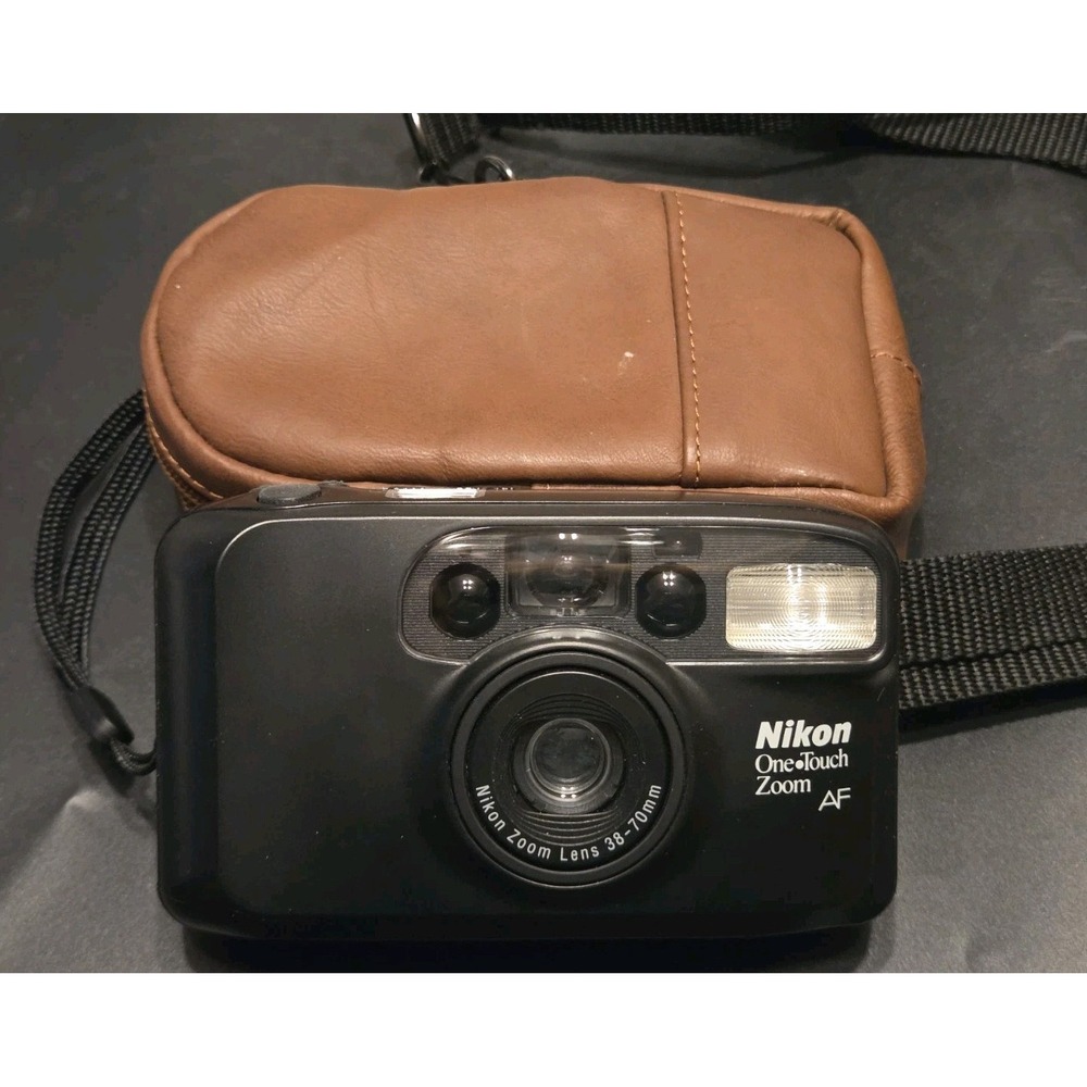 Nikon One Touch Zoom AF Point & Shoot 35mm Film Camera Working Leather Case Inc